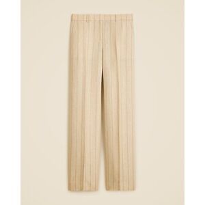 J.Crew Wide-leg trouser in‎ striped linen blend Size 10 Beige Blue Stripe NWT